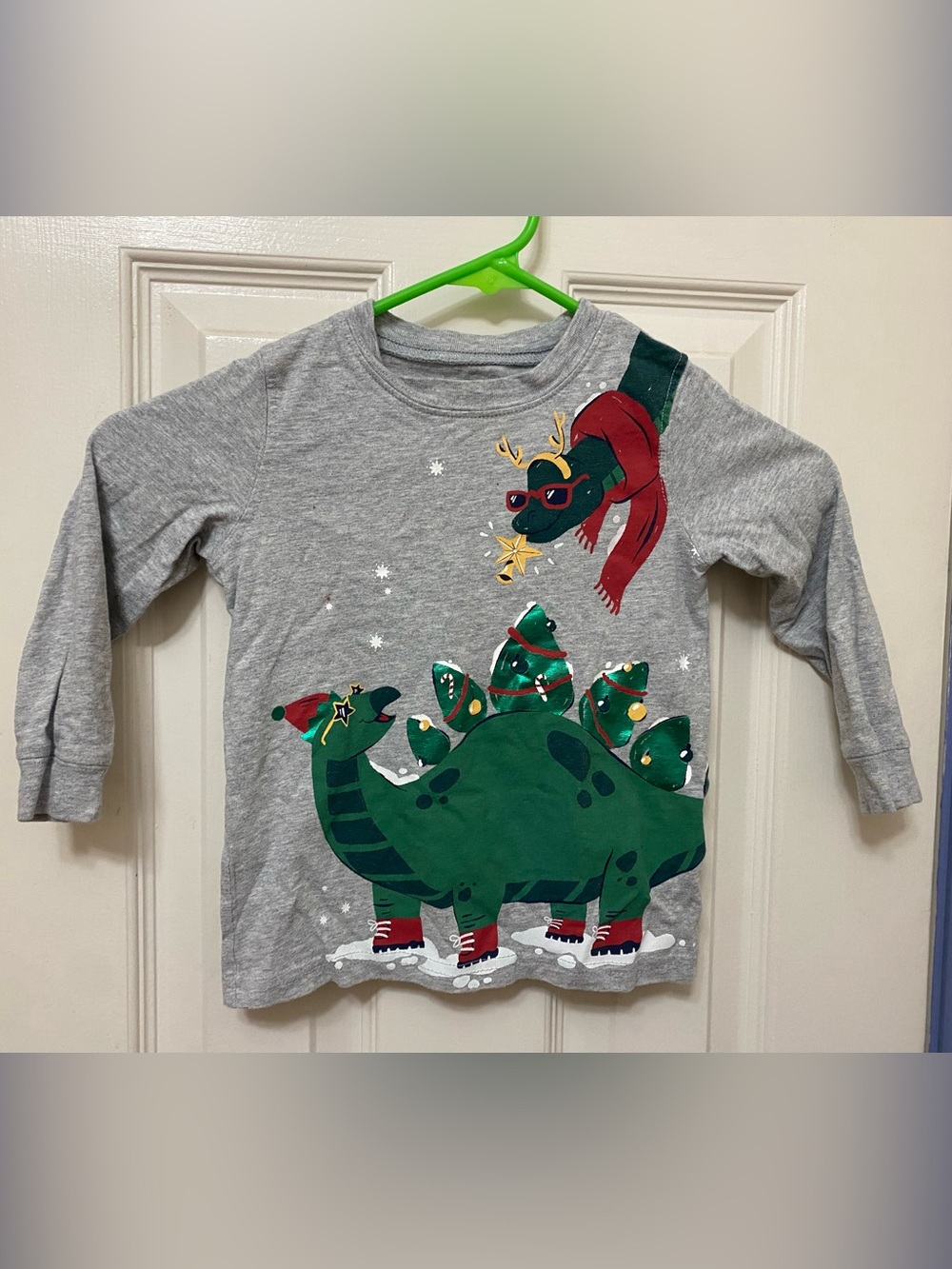 CARTER’S Kids Holiday Dino Graphic Long-Sleeve Shirt, Size 2T